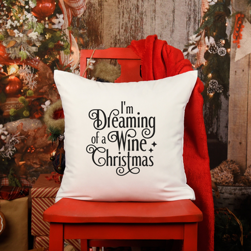 Sarcastic Christmas Pillow, Funny Christmas Throw Pillow Cover, Holiday Pillow for Wine Lovers Gift Christmas Decor