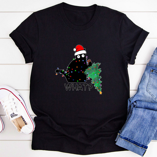 What Cat Christmas Tree T-Shirt